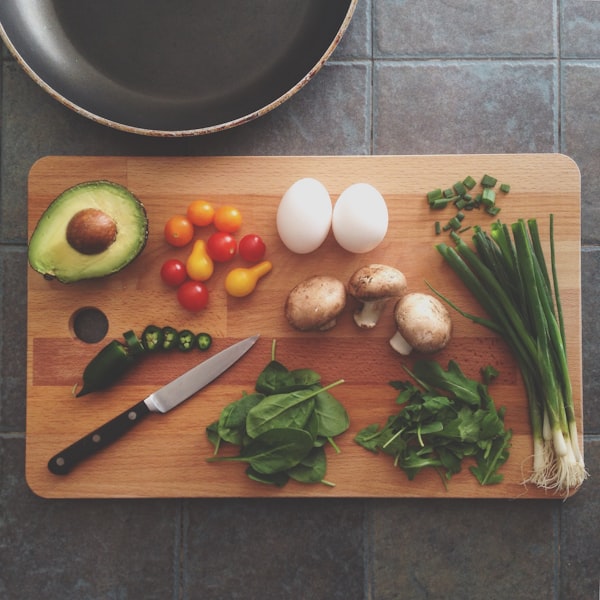 Fresh vegetables on a cutting board